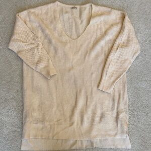 Elegant Cream V-Neck Sweater for Women